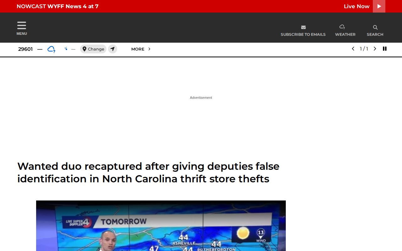 Regional report describing a Mitchell Sheriff tip request